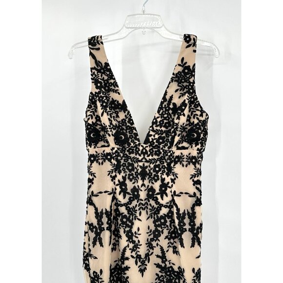BARDOT dress sheer lace floral pencil wiggle party cocktail nude black SMALL - Picture 3 of 12